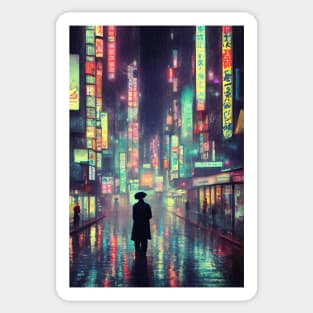 Tokyo Neon Rainy Anime Japan Sticker